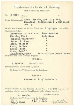 Bantle, Rosa