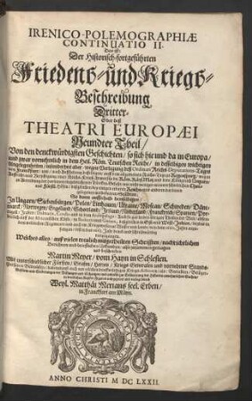 9: ... von dem 1660. Jahre anzufangen, biß in das 1665. Jahr denck- und schreibwuerdig vorgegangen