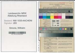 Entnazifizierung Wilhelm Simons , geb. 24.07.1894 (Kaufmaennischer Angestellter)