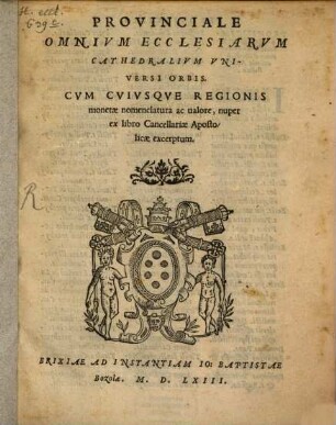 Provinciale ecclesiarum cathedralium universi orbis