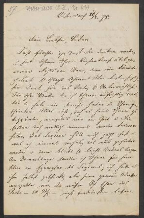 Brief an Friedrich Wilhelm Jähns : 16.02.1878
