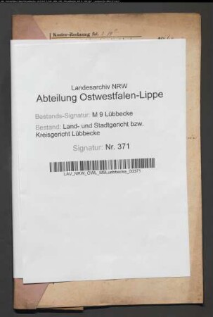 Erblasser: Finke, Johann Christoph Ludwig; Erblasser: Finke, Wilhelmine, geb. Bollmeier: