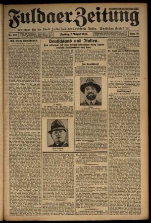 Ausgabe vom Freitag, den 07. August 1931.