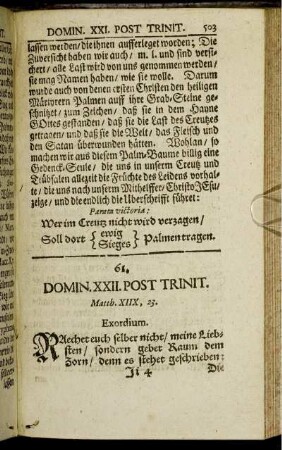 61. Domin. XXII. Post Trinit.