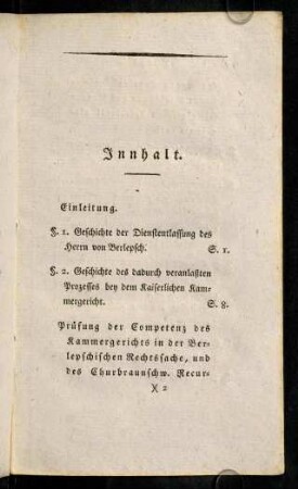 III-VI, Inhaltsverzeichnis