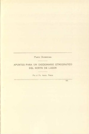 Parte duodecima - Apuntes para un diccionario etnografico del norte de Luzon