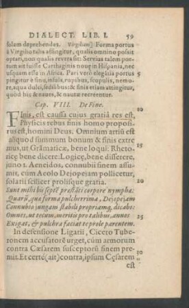 Cap. VIII. De Fine.