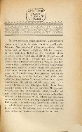 Sophie Germain und Clotilde de Vaux : Ihr Leben u. Denken
