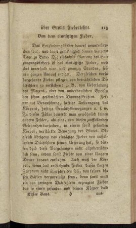 Von dem eintägigen Fieber. - Von der langwierigen Entzündung.