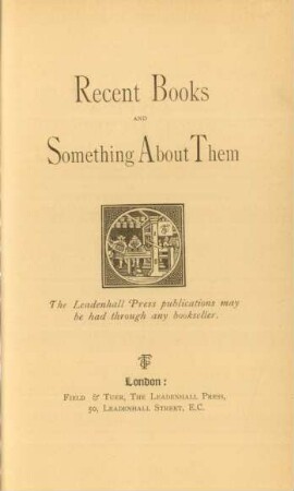 Recent books and something about them