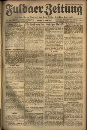 Ausgabe vom Freitag, den 15. Mai 1925.