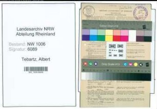 Entnazifizierung Albert Tebartz , geb. 11.03.1899 (Steuerhelfer)