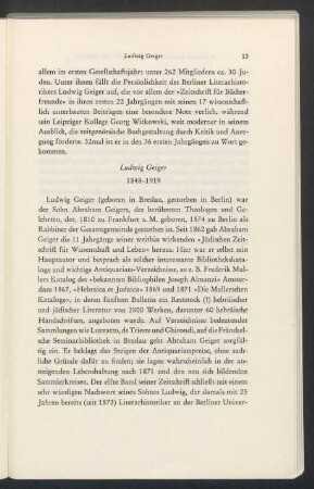 Ludwig Geiger ( 1848 - 1919)