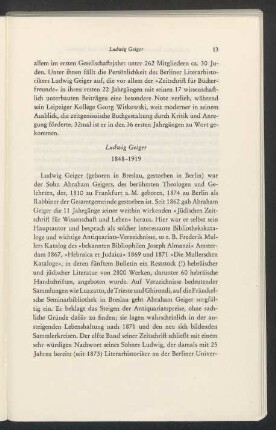 Ludwig Geiger ( 1848 - 1919)