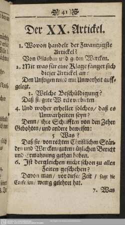 Der XX. Artickel