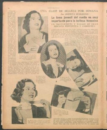 La linea juvenil del cuello es muy importante para la belleza femenina : Una clase de belleza por semana