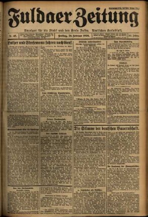 Ausgabe vom Freitag, den 26. Februar 1926.