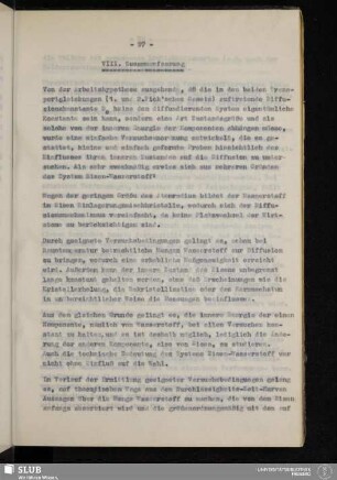 VIII. Zusammenfassung