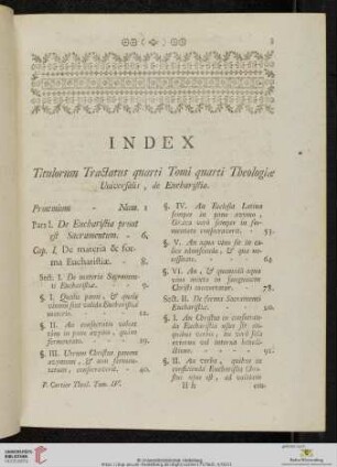 Tomi Quarti. Tractatus Quartus de Eucharistia