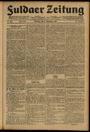 Erste Ausgabe vom Dienstag, den 11. November 1913.