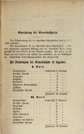 Jahresbericht über die Königlich Bayerische Gewerbschule nebst Vorkurs und Gewerblicher Fortbildungsschule zu Ingolstadt. 1865/66