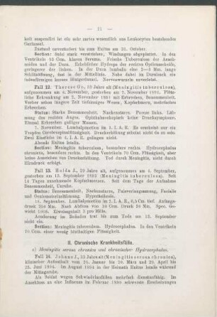 II. Chronische Krankheitsfälle.