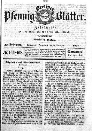 No. 166-168, Sonnabend, den 22.November