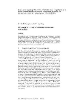Elektronische Lexikografie zwischen Grammatik und Lexikon