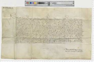 König Sigismund bittet den Verdener Bischof kraft des Rechts der "primariae preces" um ein kirchliches Lehen für den Verdener Kleriker Henricus Schomaker. [lat.]