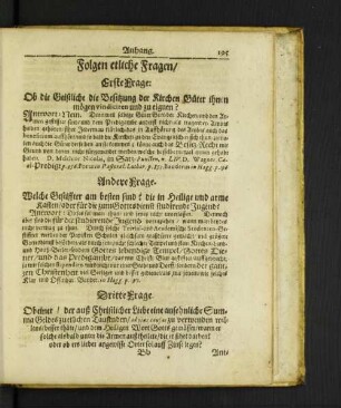 Folgen etliche Fragen/