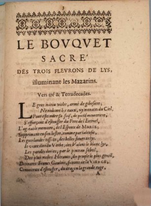 Le Bouquet sacré illuminant les Mazarins