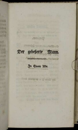 Der gebeßerte Mann.