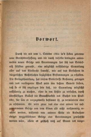 Die neue Civilgesetzgebung des Großherzogthums Baden : Vollständige Sammlung der wichtigsten Gesetze und Verordnungen über Civilrecht, Handelsrecht, Organisation und Prozeßrecht