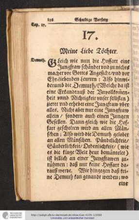17. Meine Liebe Töchter