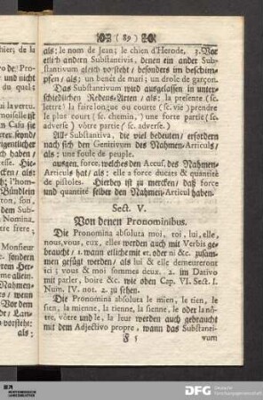 Sect. V. Von denen Pronominibus.