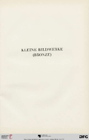 Kleine Bildwerke (Bronze) (Nr. 78-107)