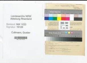 Entnazifizierung Gustav Cullmann , geb. 20.05.1887 (Kriminalbeamter)