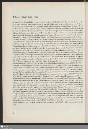 Johann Calvin 1509-1564