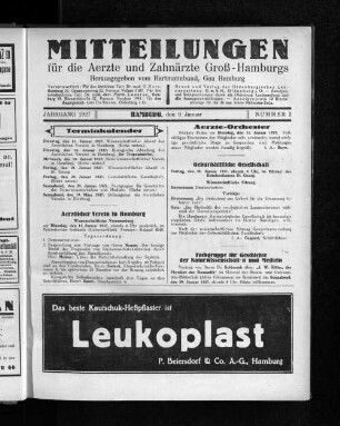 Jahrgang 1927, Hamburg, den 9. Januar, Nummer 2