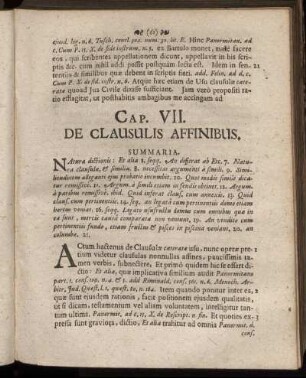 Cap. VII. De Clausulis Affinibus.