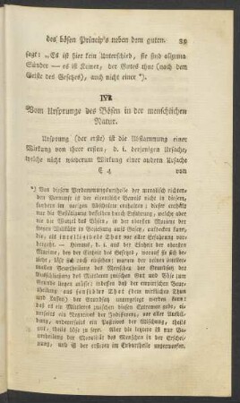 IV. Vom Ursprunge des Bösen in der menschlichen Natur