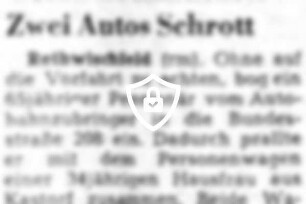 Vorfahrt mißachtet Zwei Autos Schrott