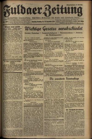Erste Ausgabe vom Samstag, den 14. Dezember 1935.