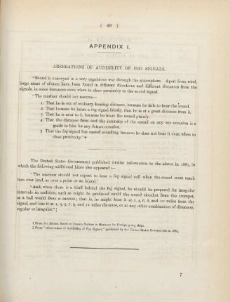 Appendix I. Aberrations of audibility of fog signals