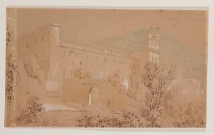 Abtei Santa Scholastica bei Subiaco [aus einem Konvolut von 107 Blatt Architekturstudien und Skizzen einer Italienreise]