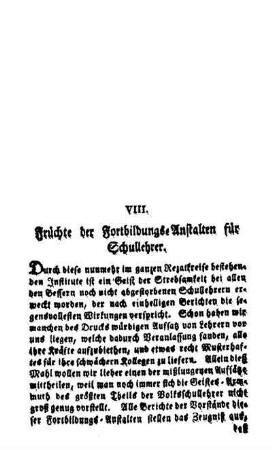 Früchte der Fortbildungs-Anstalten für Schullehrer