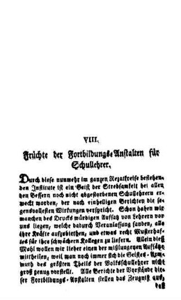 Früchte der Fortbildungs-Anstalten für Schullehrer