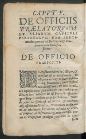 De Officio Praepositi.