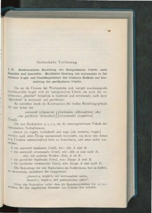 Siebzehnte Vorlesung