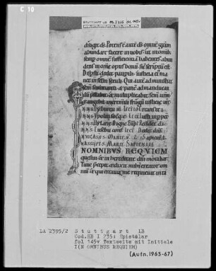 Epistolar — Initiale I (n omnibus requiem), Folio 145verso
